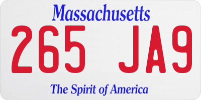 MA license plate 265JA9