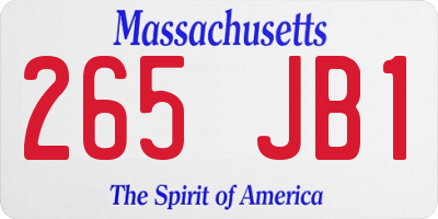 MA license plate 265JB1