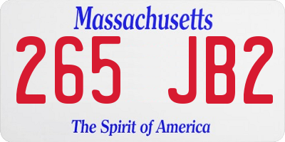 MA license plate 265JB2