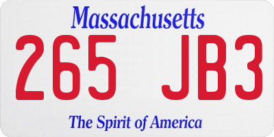 MA license plate 265JB3