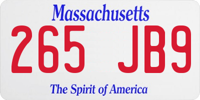 MA license plate 265JB9