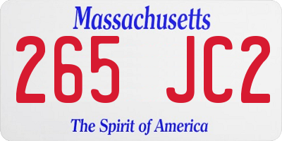MA license plate 265JC2