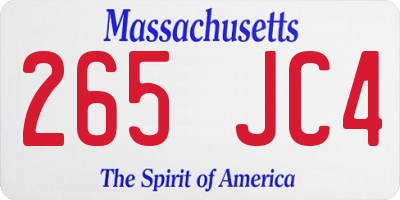 MA license plate 265JC4