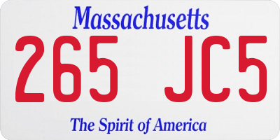 MA license plate 265JC5