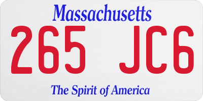 MA license plate 265JC6