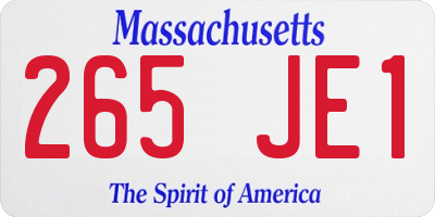 MA license plate 265JE1