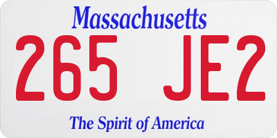 MA license plate 265JE2