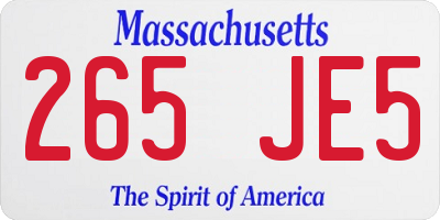 MA license plate 265JE5