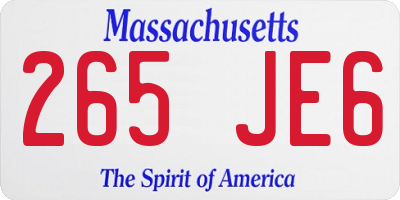MA license plate 265JE6