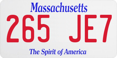 MA license plate 265JE7