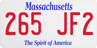 MA license plate 265JF2