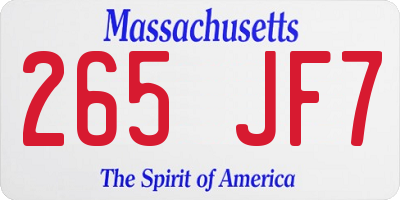 MA license plate 265JF7