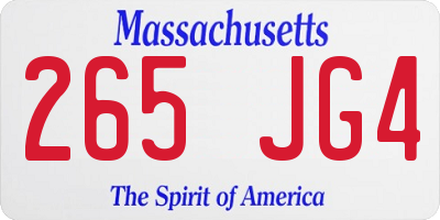 MA license plate 265JG4