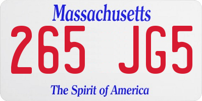 MA license plate 265JG5