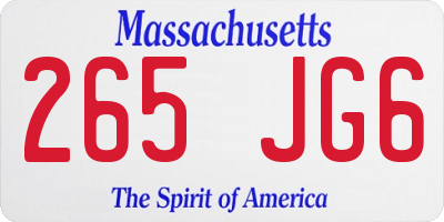 MA license plate 265JG6