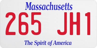 MA license plate 265JH1