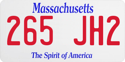 MA license plate 265JH2