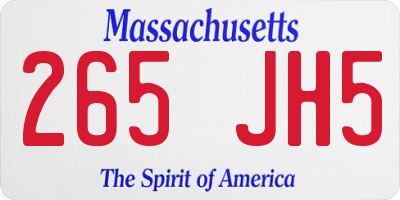 MA license plate 265JH5