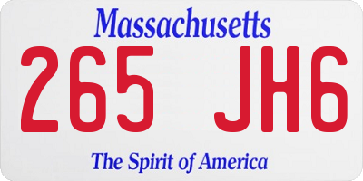 MA license plate 265JH6