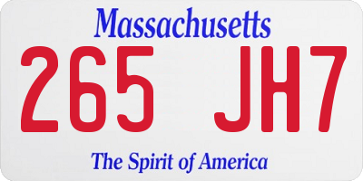 MA license plate 265JH7