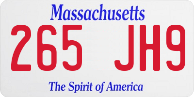 MA license plate 265JH9
