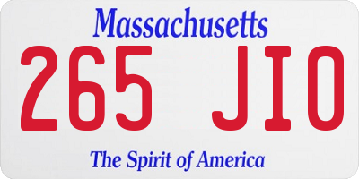 MA license plate 265JI0