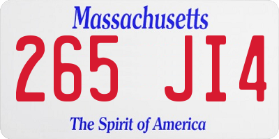 MA license plate 265JI4