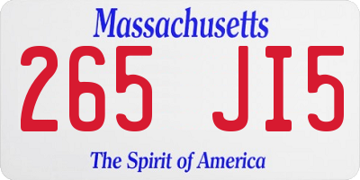 MA license plate 265JI5