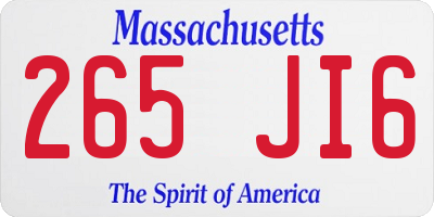 MA license plate 265JI6