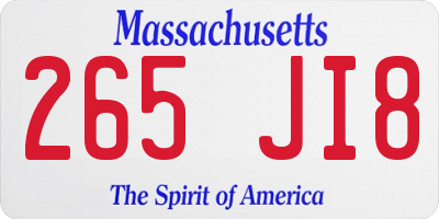 MA license plate 265JI8