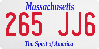 MA license plate 265JJ6