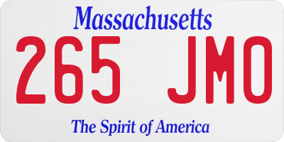 MA license plate 265JM0