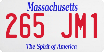 MA license plate 265JM1