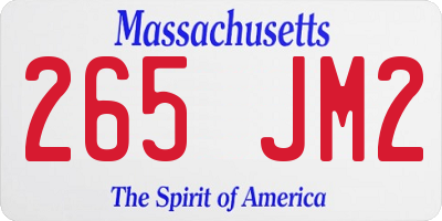 MA license plate 265JM2