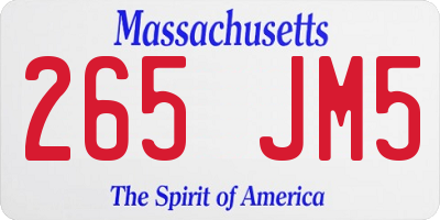 MA license plate 265JM5