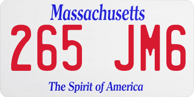 MA license plate 265JM6