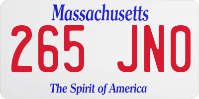 MA license plate 265JN0