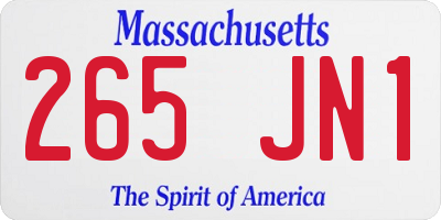MA license plate 265JN1