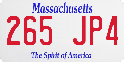 MA license plate 265JP4