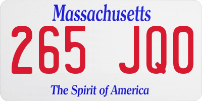 MA license plate 265JQ0