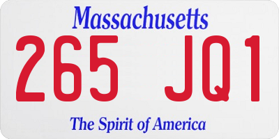 MA license plate 265JQ1