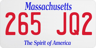 MA license plate 265JQ2