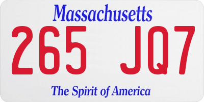 MA license plate 265JQ7