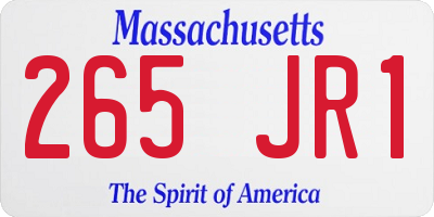 MA license plate 265JR1