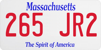 MA license plate 265JR2