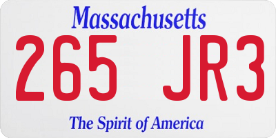MA license plate 265JR3