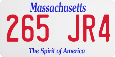 MA license plate 265JR4