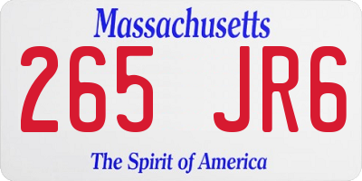 MA license plate 265JR6