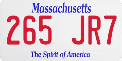 MA license plate 265JR7