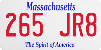 MA license plate 265JR8